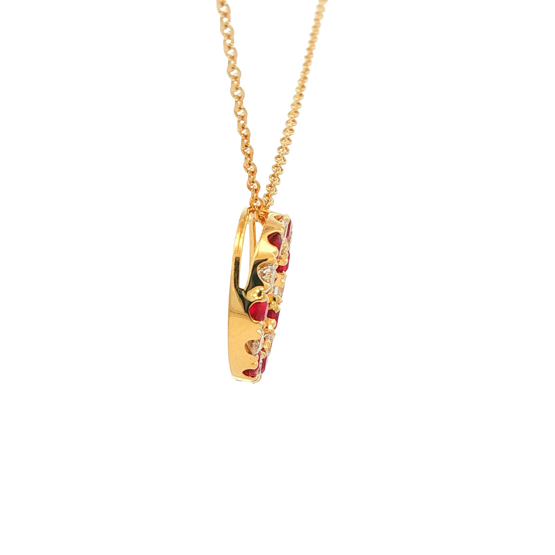 Ruby and Diamond Circle Pendant Gardiner Brothers