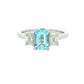 Aquamarine and Emerald Cut Diamond 3 Stone Ring Gardiner Brothers