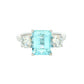 Aquamarine and Round Brilliant Cut Diamond 3 Stone Ring Gardiner Brothers