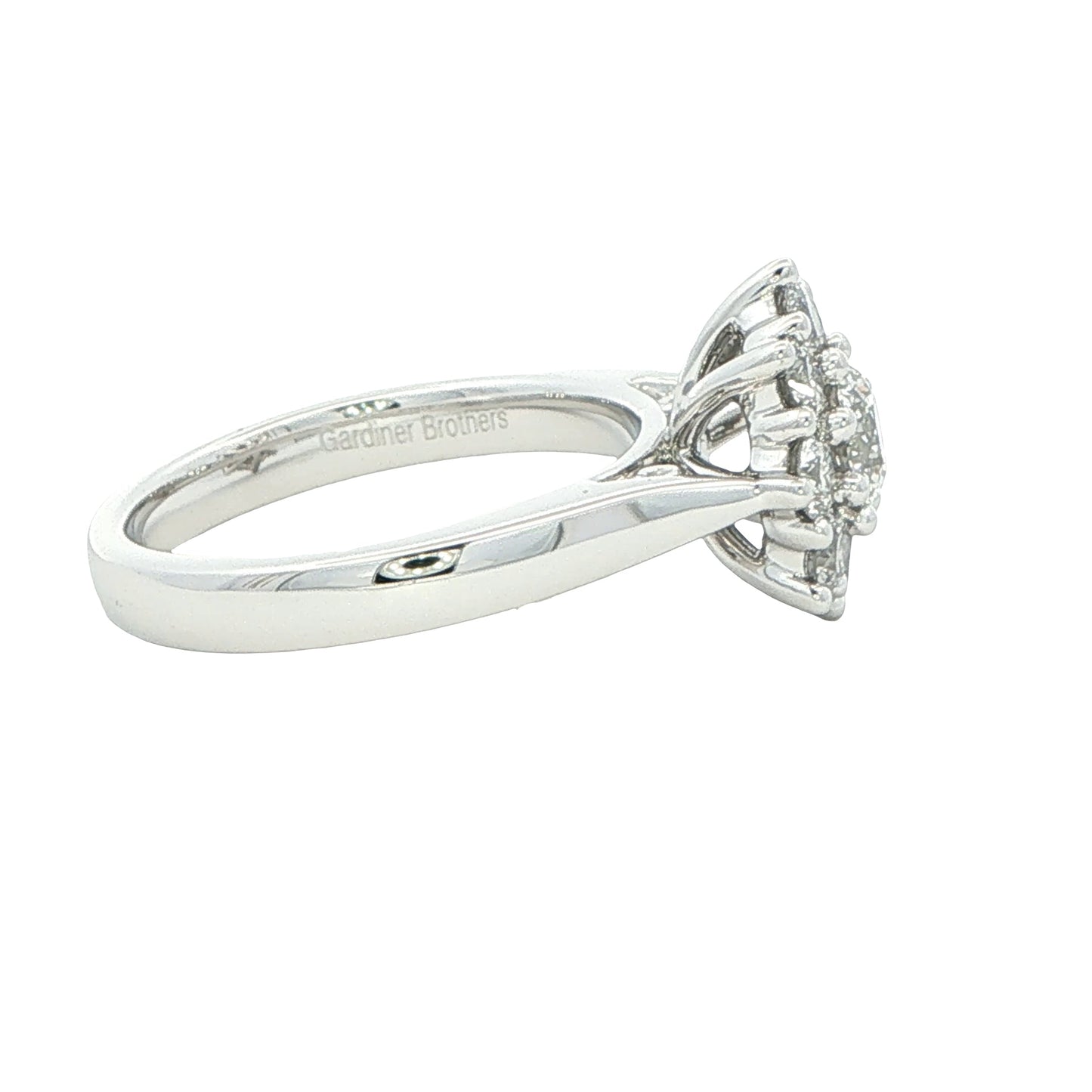 Platinum Round Brilliant Cut Diamond 9 Stone Cluster Ring - 1.00cts Gardiner Brothers