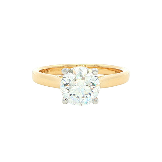 Yellow Gold Round Brilliant cut diamond solitaire ring - 1.51cts Gardiner Brothers