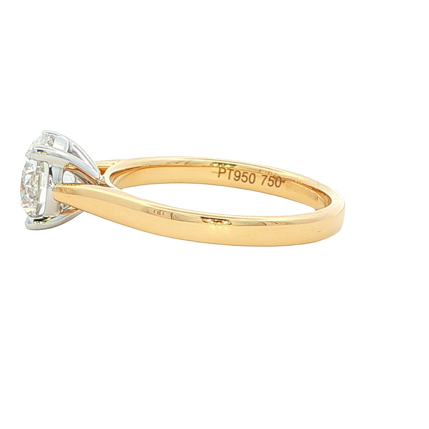 Yellow Gold Round Brilliant cut diamond solitaire ring - 1.51cts Gardiner Brothers
