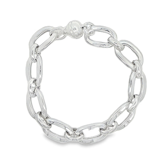 Silver Oval Link Bracelet Gardiner Brothers