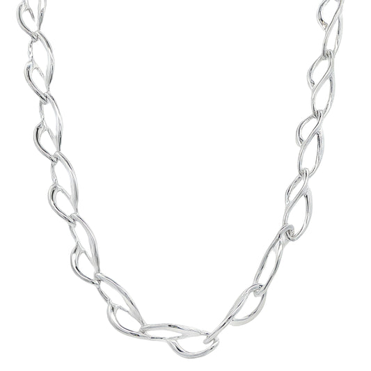 Silver Fancy Figure of 8 Link Necklace Gardiner Brothers