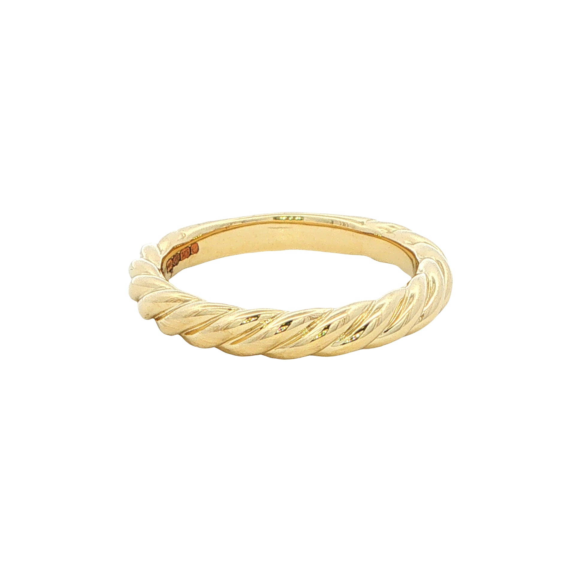 Yellow Gold 3mm Rope Style Ring Gardiner Brothers