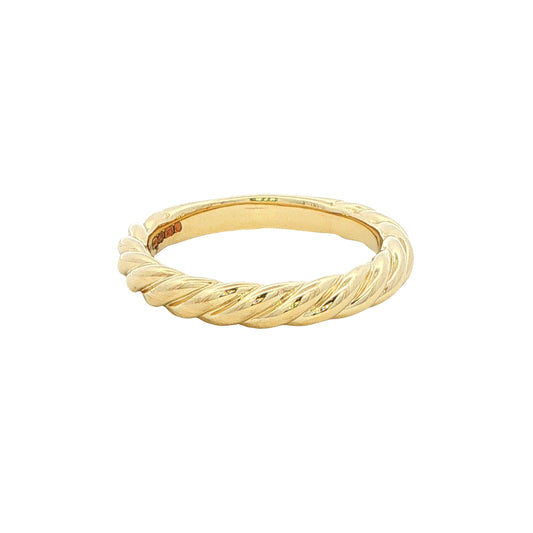Yellow Gold 3mm Rope Style Ring Gardiner Brothers