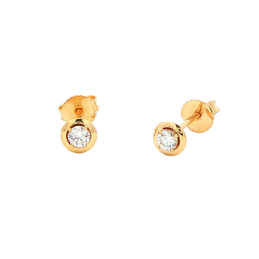 Yellow Gold Diamond 'Pebble' Solitaire Earrings Gardiner Brothers