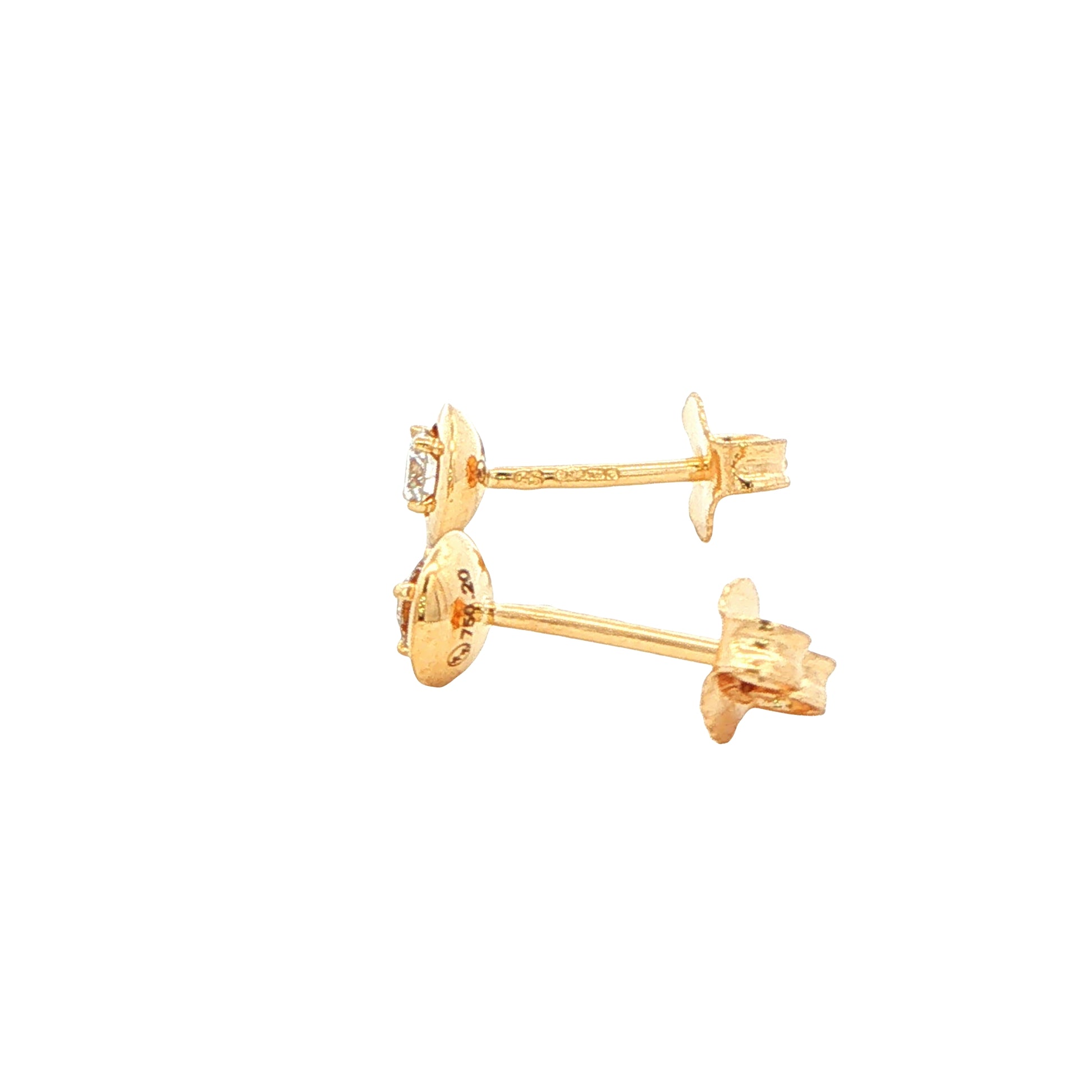 Yellow Gold Diamond 'Pebble' Solitaire Earrings Gardiner Brothers