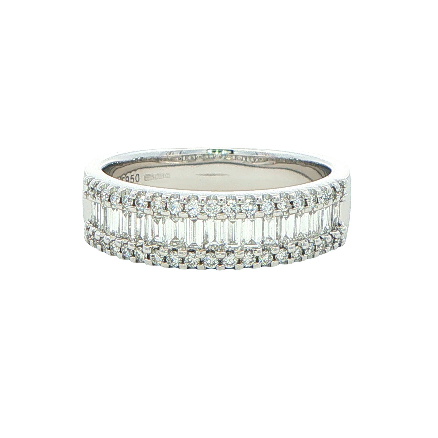 Round Brilliant and Baguette Cut Diamond Eternity Ring - 0.70cts Gardiner Brothers