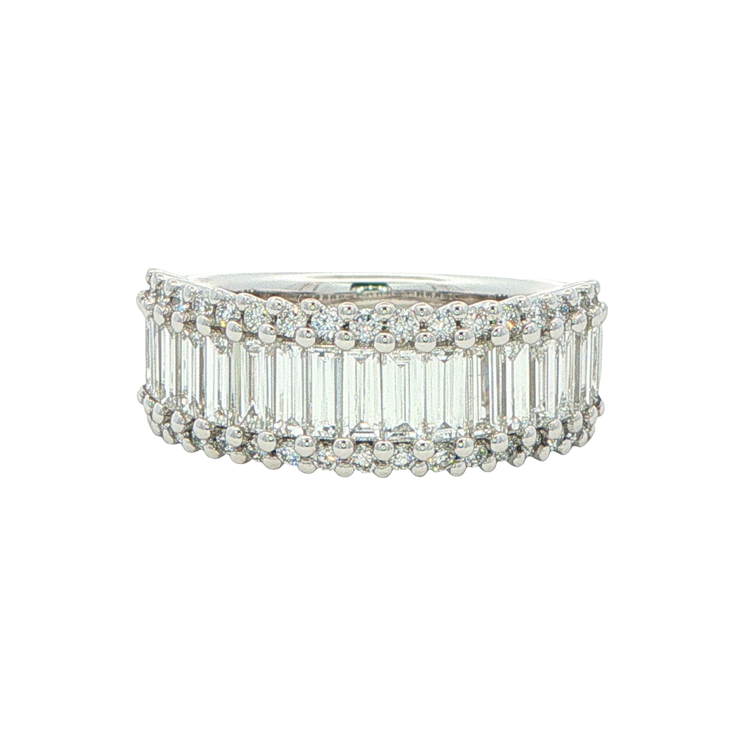 Round Brilliant and Baguette Cut Diamond Eternity Ring - 1.45cts Gardiner Brothers