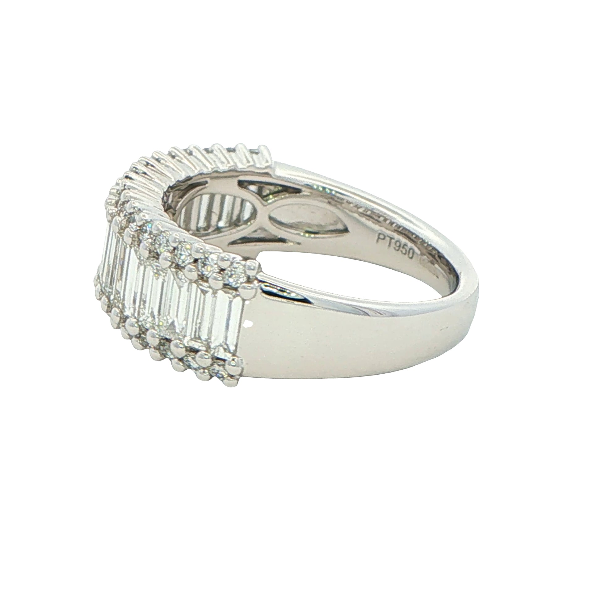 Round Brilliant and Baguette Cut Diamond Eternity Ring - 1.45cts Gardiner Brothers