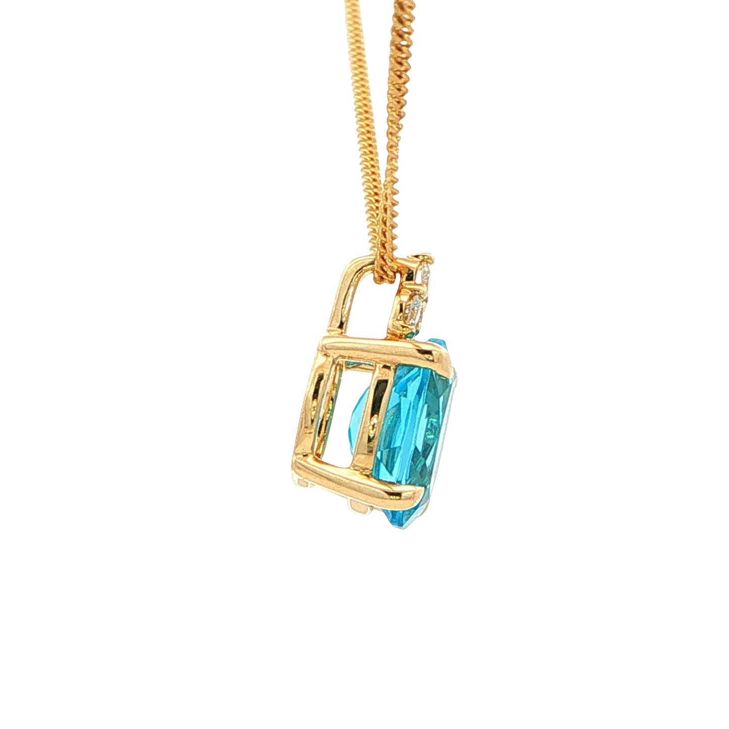 Topaz and Diamond Tiara Style Pendant Gardiner Brothers