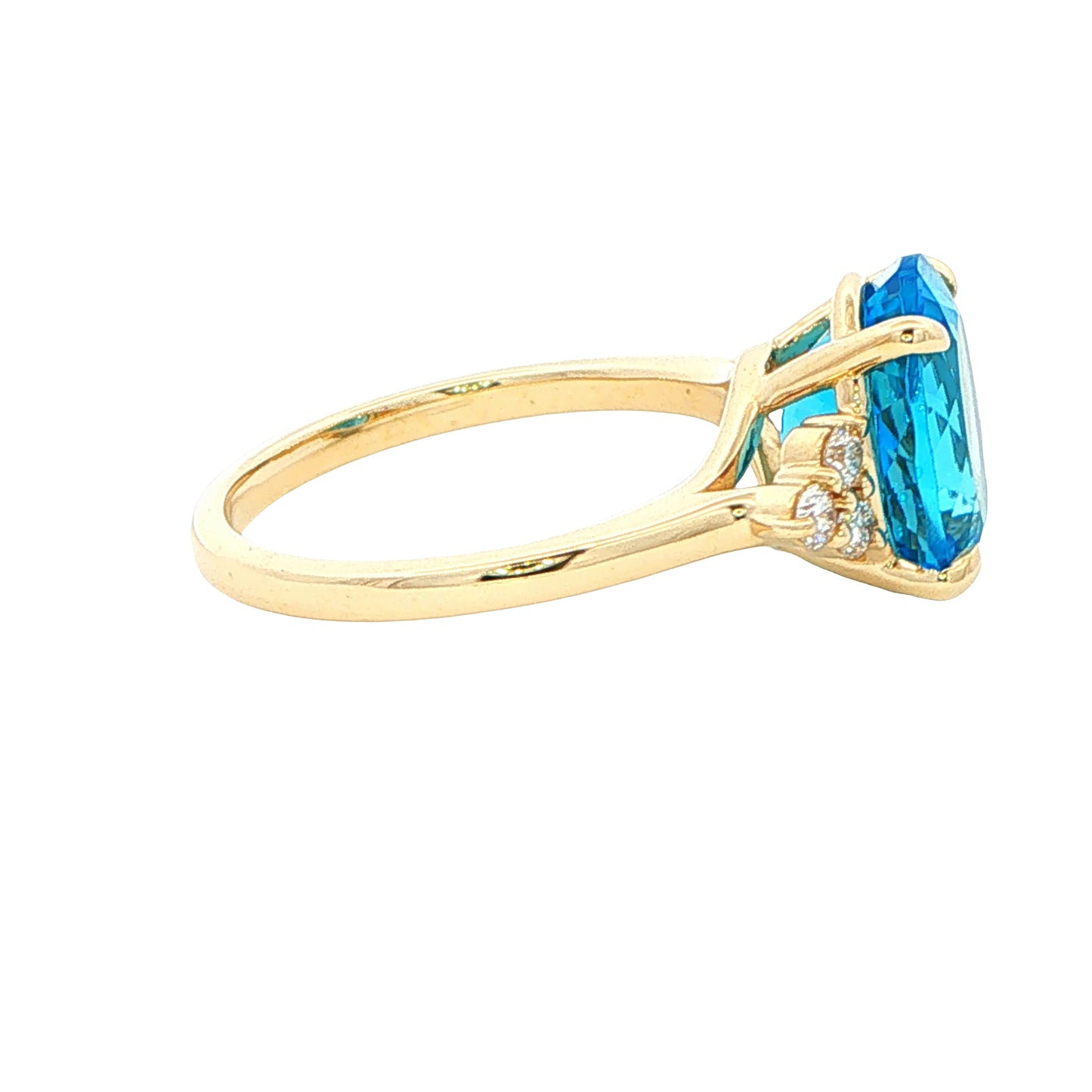 Oval Shaped Topaz and Diamond Cluster Style Ring Gardiner Brothers