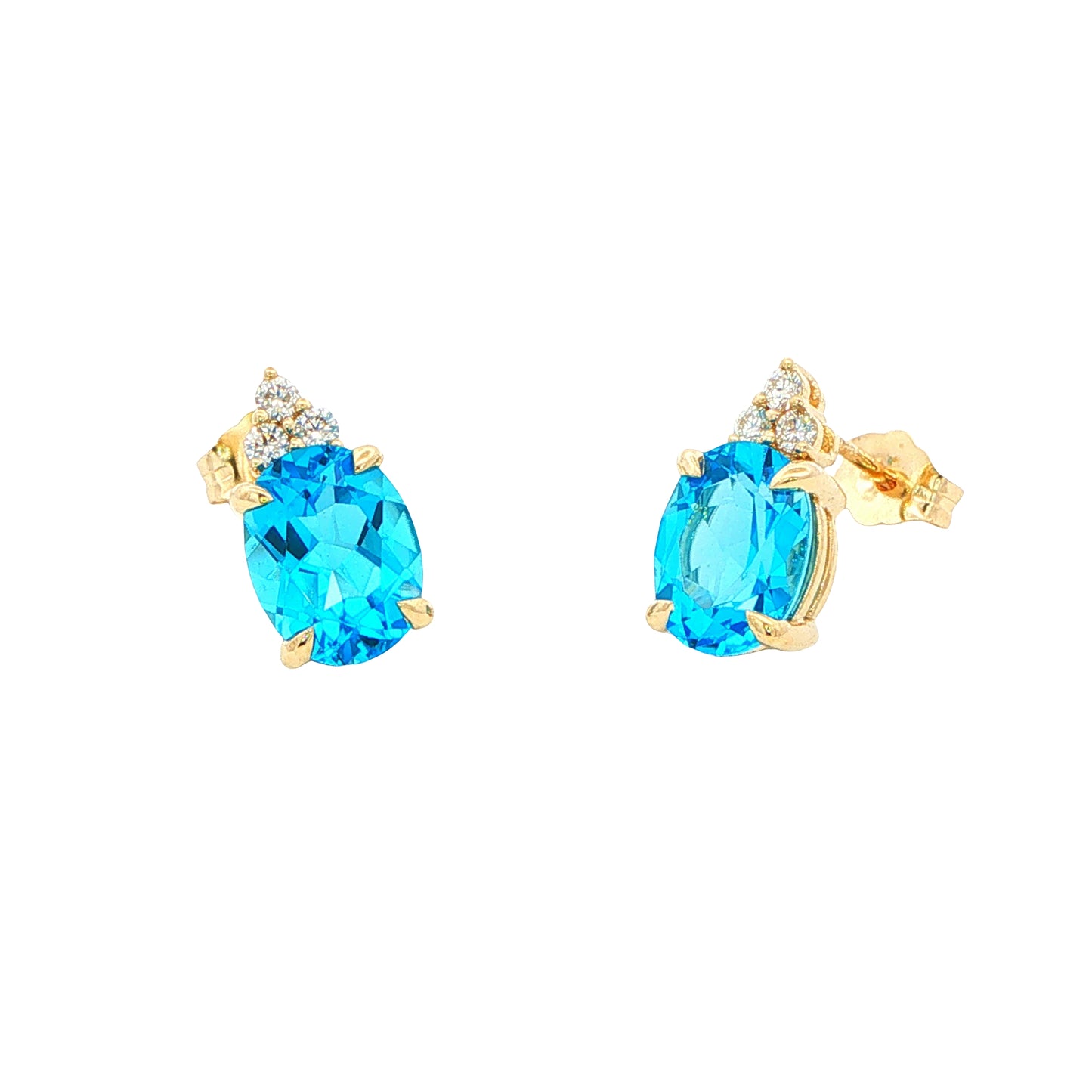 Topaz and Diamond Tiara Style Earrings Gardiner Brothers
