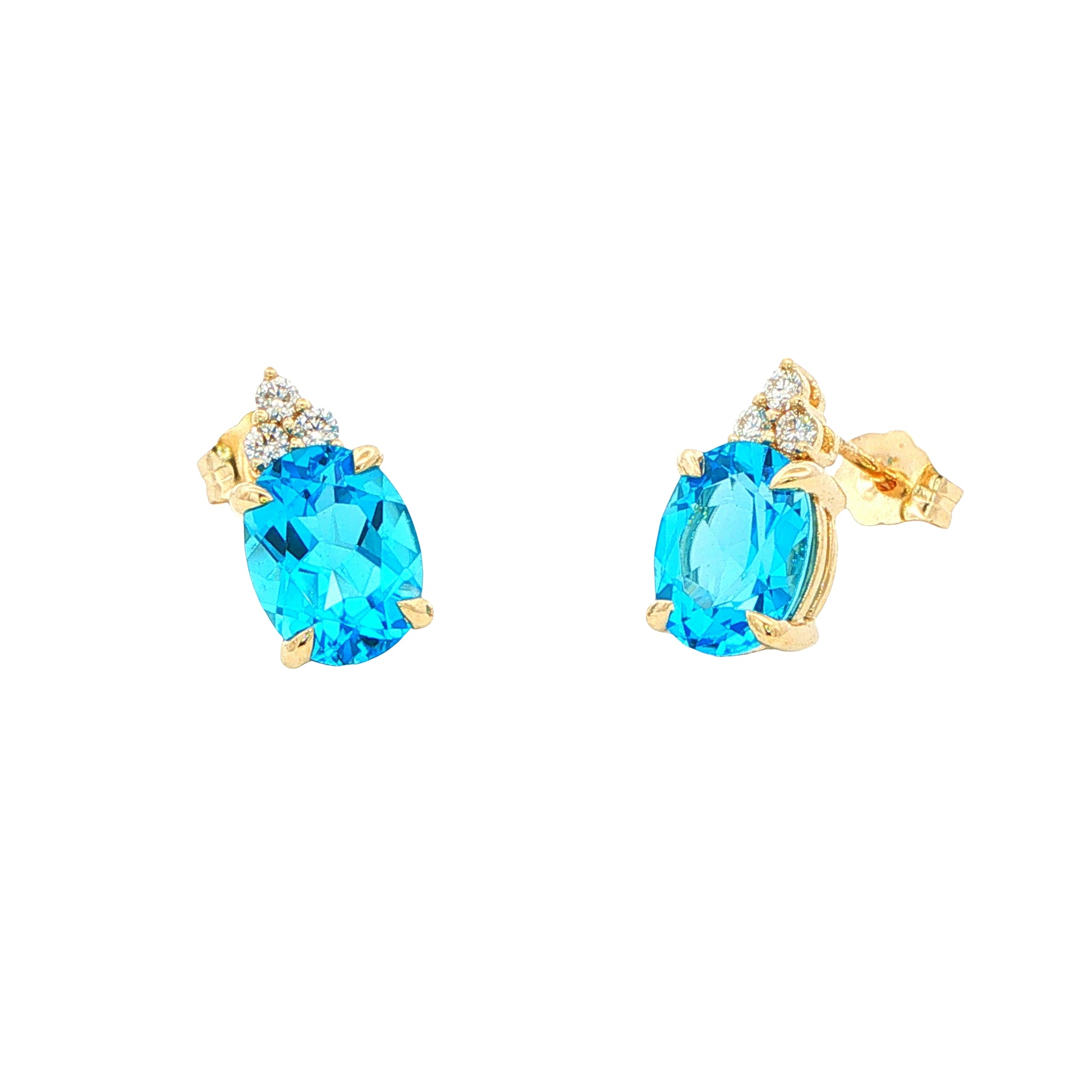 Topaz and Diamond Tiara Style Earrings Gardiner Brothers