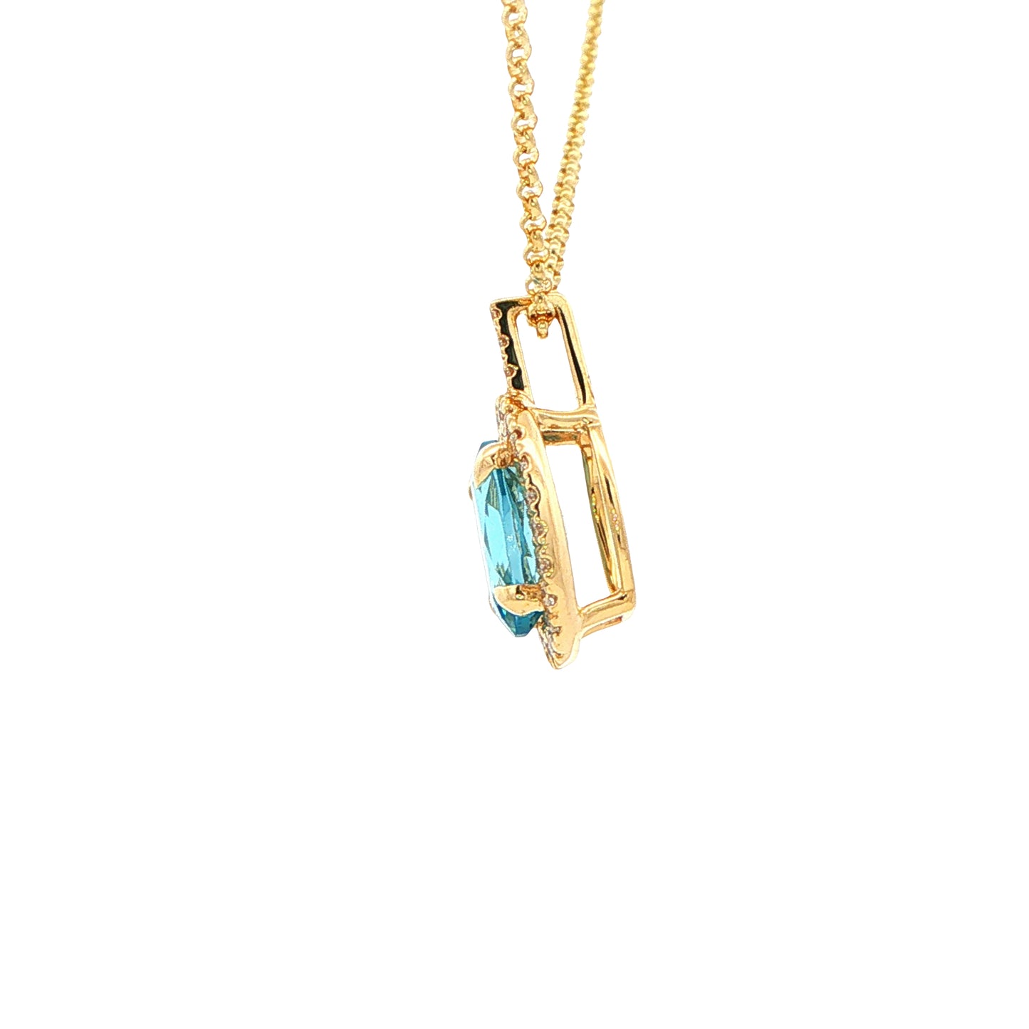 Topaz and Diamond Halo Style Pendant Gardiner Brothers