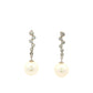 White Gold Pearl and Rub Over Diamond Drop Earrings Gardiner Brothers