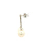White Gold Pearl and Rub Over Diamond Drop Earrings Gardiner Brothers
