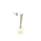 White Gold Pearl and Rub Over Diamond Drop Earrings Gardiner Brothers