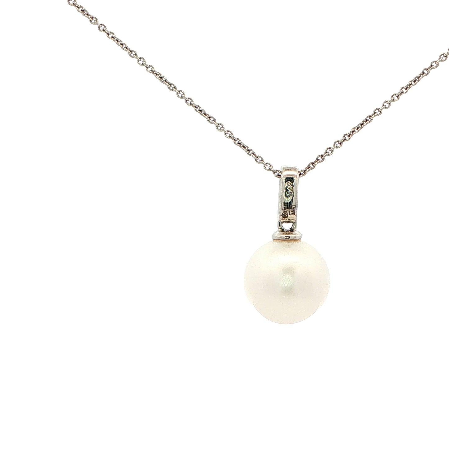 White Gold Pearl and Diamond Pendant Gardiner Brothers