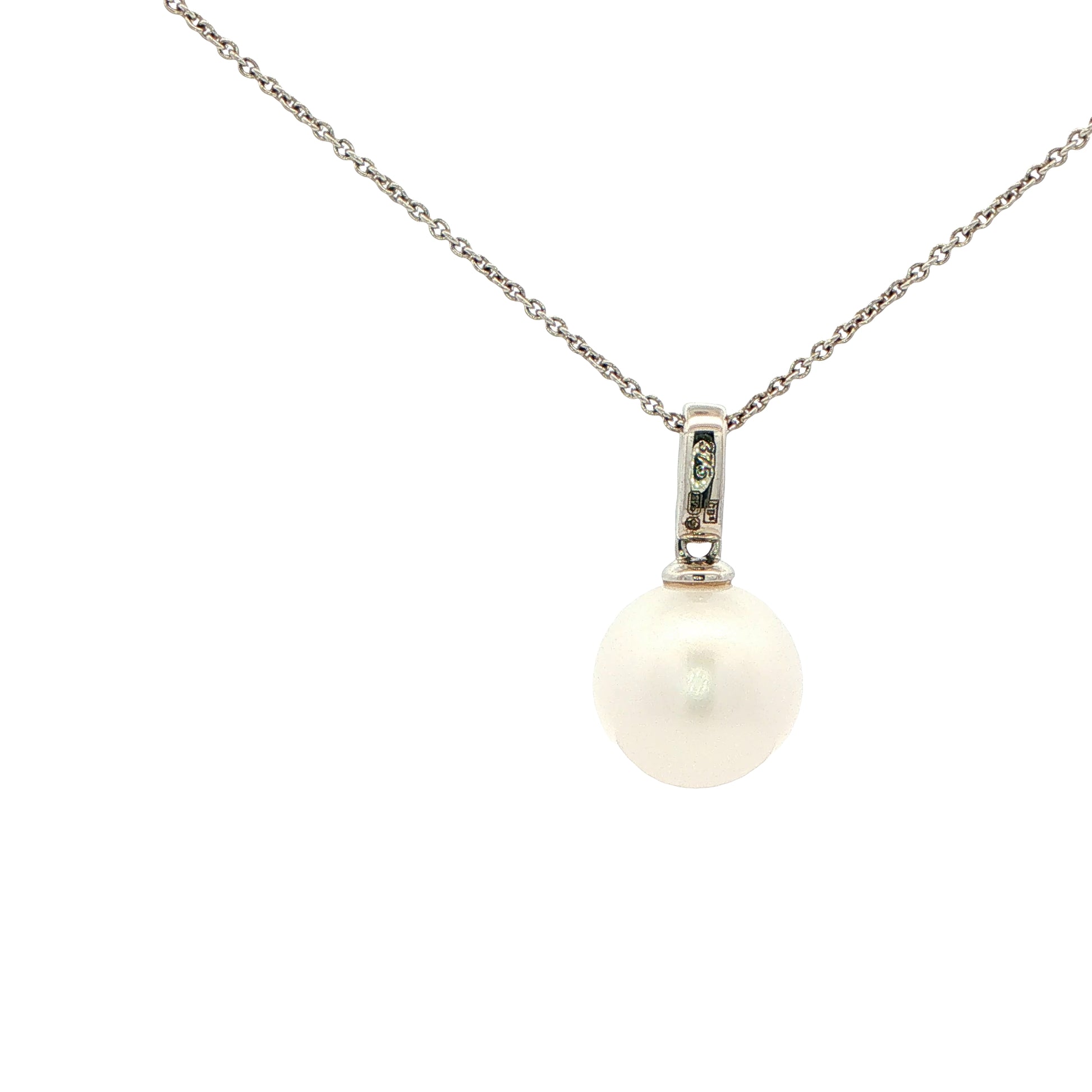 White Gold Pearl and Diamond Pendant Gardiner Brothers
