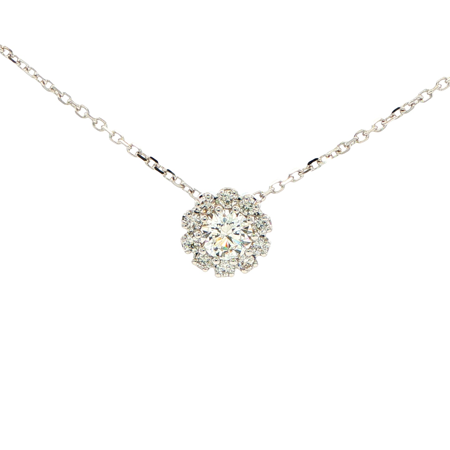Round Brilliant Cut Diamond Cluster Style Pendant Gardiner Brothers