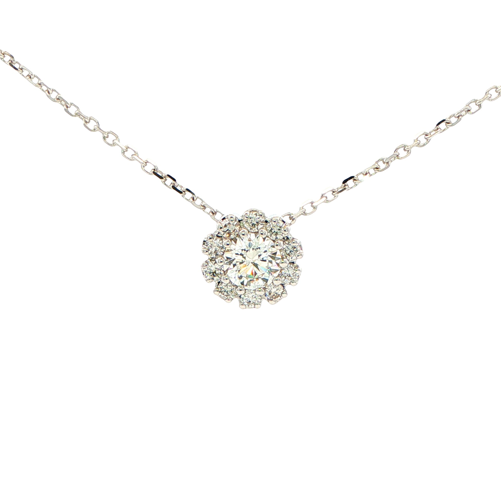 Round Brilliant Cut Diamond Cluster Style Pendant Gardiner Brothers