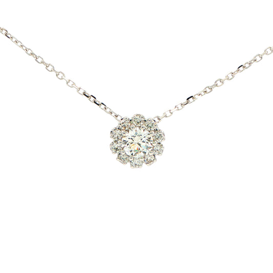 Round Brilliant Cut Diamond Cluster Style Pendant Gardiner Brothers