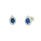 Pear Shaped Sapphire and Diamond Halo Style Earrings