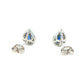 Pear Shaped Sapphire and Diamond Halo Style Earrings