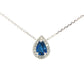 Pear Shaped Sapphire and Diamond Halo Style Pendant