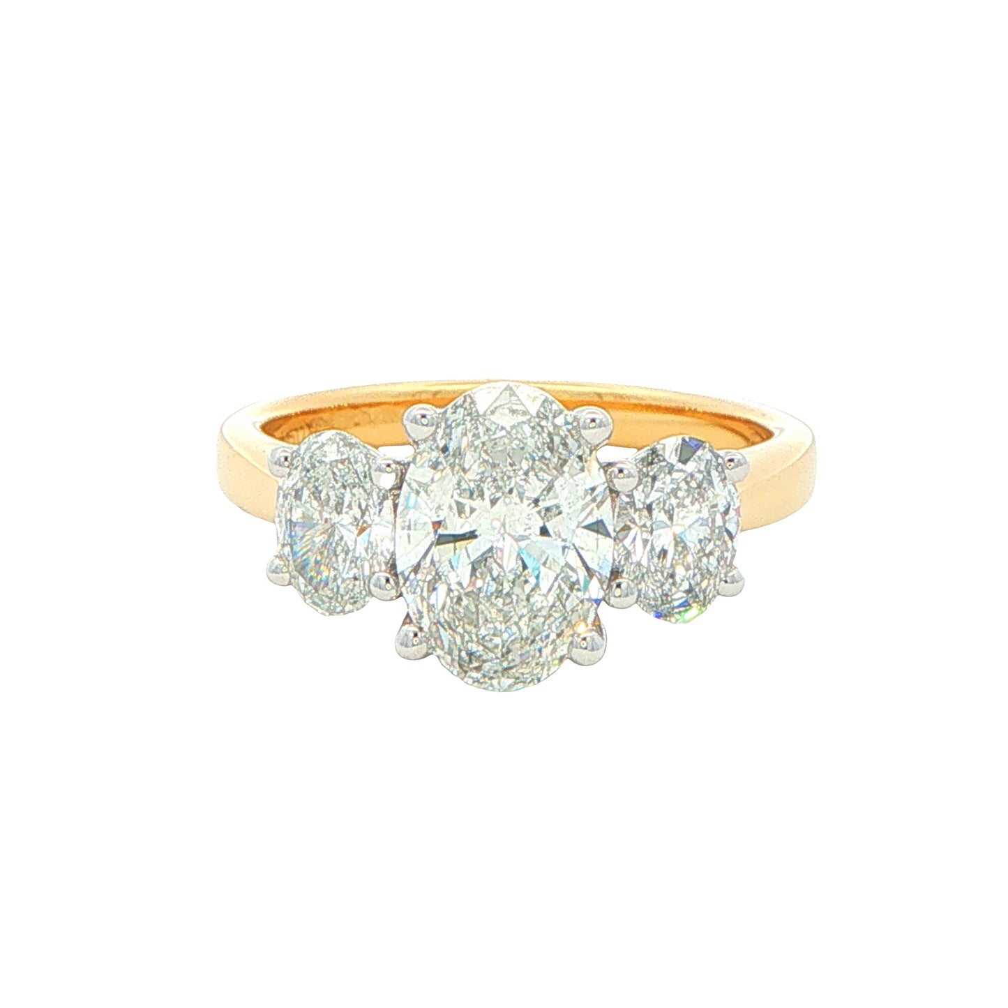 Oval Shaped Diamond 3 Stone Ring - 2.31cts