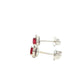 Pear Shaped Ruby and Diamond Halo Style Earrings