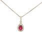 Pear Shaped Ruby and Diamond Halo Style Pendant