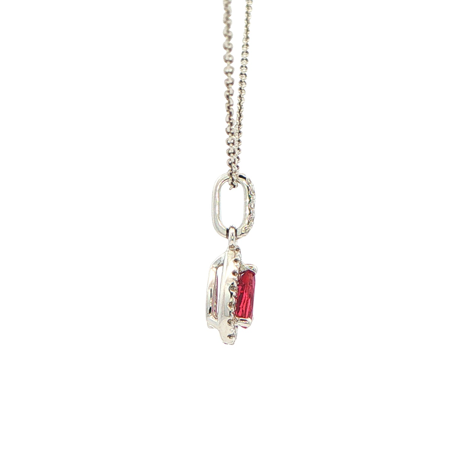 Pear Shaped Ruby and Diamond Halo Style Pendant