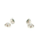 Pear Shaped Emerald and Diamond Halo Style Earrings
