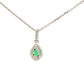 Pear Shaped Emerald and Diamond Halo Style Pendant