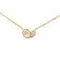 Yellow Gold Oval and Pear Diamond 2 Stone Pendant