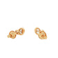 Yellow Gold Oval and Pear Diamond 2 Stone Earrings