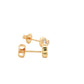 Yellow Gold Oval and Pear Diamond 2 Stone Earrings
