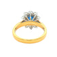 SAPPHIRE AND ROUND BRILLIANT CUT DIAMOND CLUSTER STYLE RING