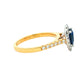 Pear Shaped Sapphire and Diamond Halo Style Ring