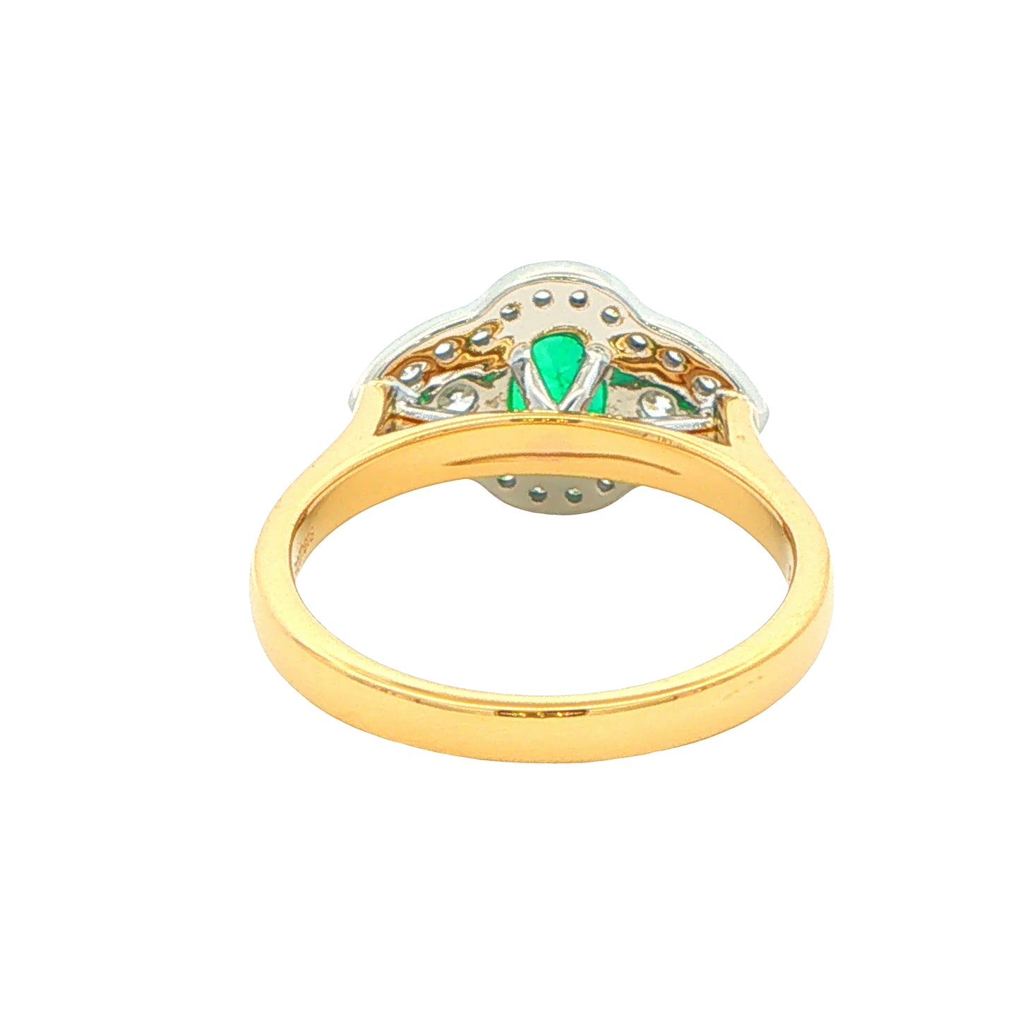 Emerald and Diamond Vintage Style Cluster Ring