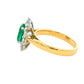 Oval Emerald AND ROUND BRILLIANT CUT DIAMOND CLUSTER STYLE RING