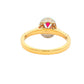 Oval Shaped Ruby and Round Brilliant Cut Diamond Halo Ring
