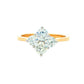 Yellow Gold Round Brilliant Cut Diamond 4 Stone Cluster Style Ring - 1.31cts