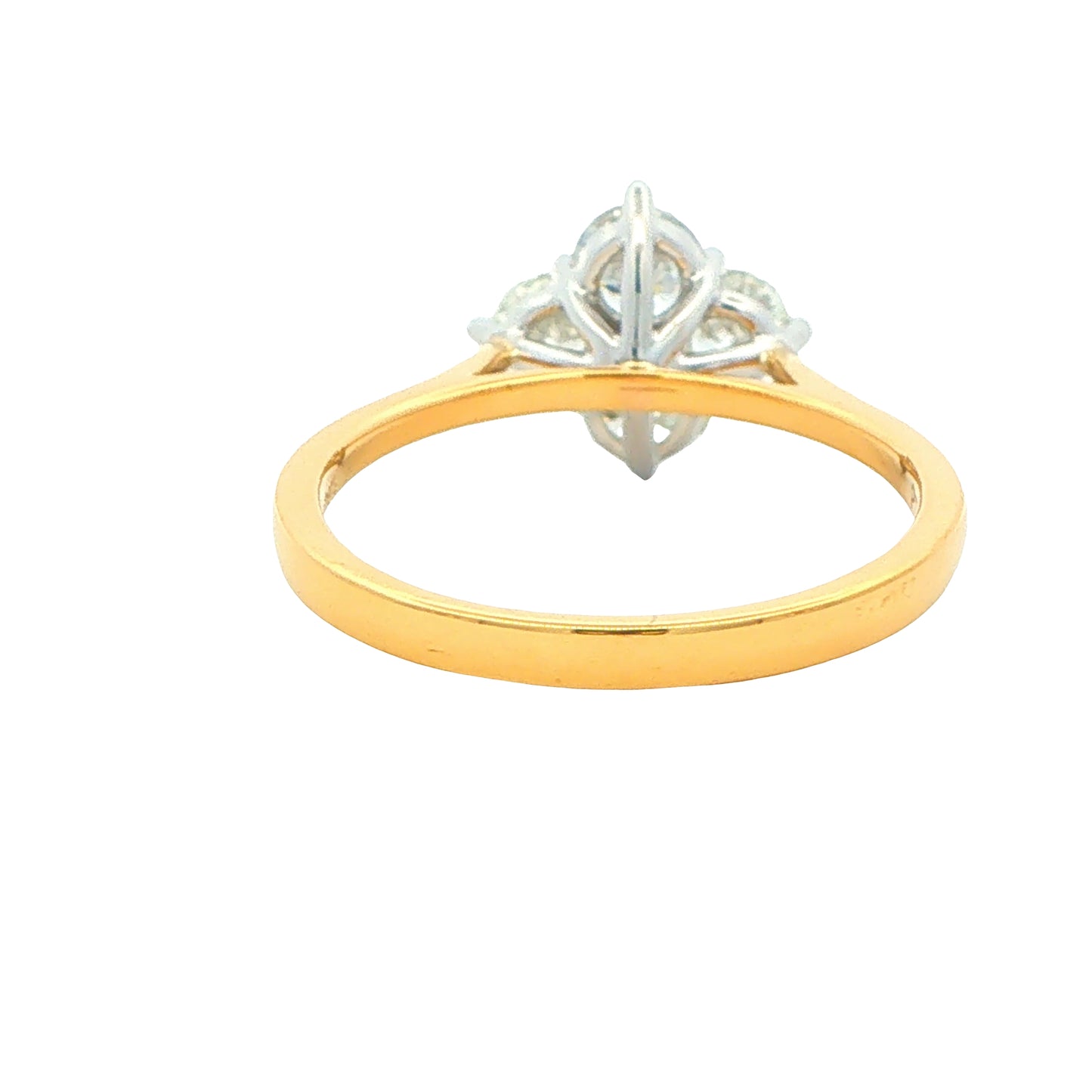 Yellow Gold Round Brilliant Cut Diamond 4 Stone Cluster Style Ring - 1.31cts