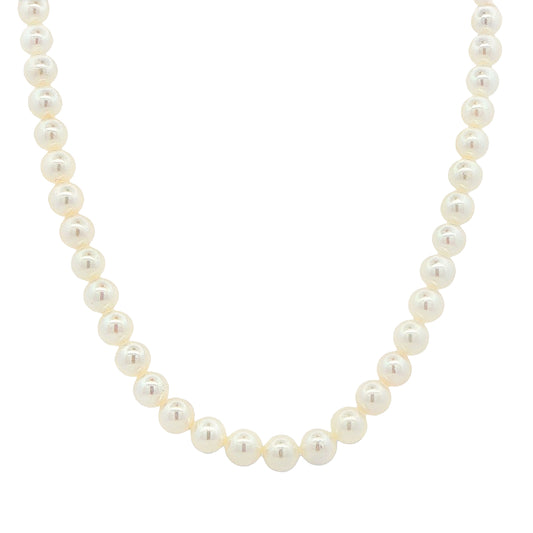 Yellow Gold Akoya String of Pearls : 6-6.5mm