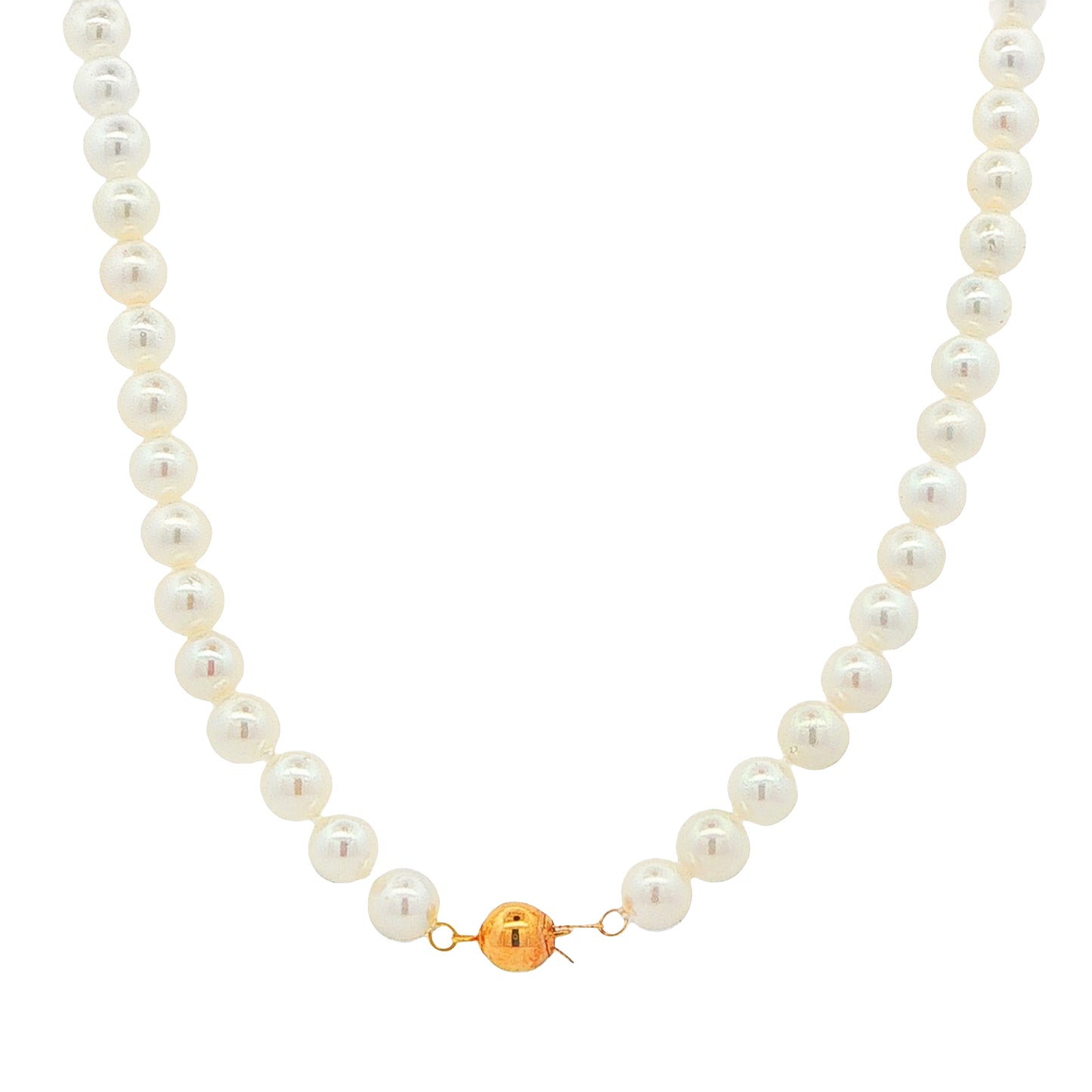 Yellow Gold Akoya String of Pearls : 6-6.5mm