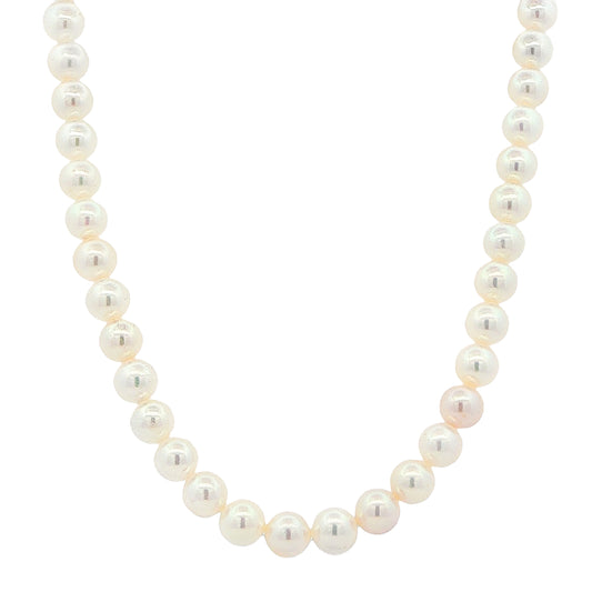 White Gold Akoya String of Pearls : 7-7.5mm